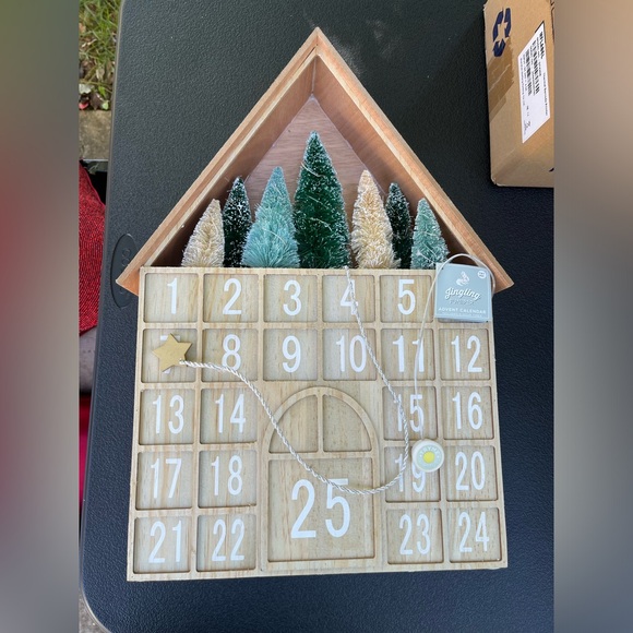 Wooden Advent Calendar with Light Up Trees - Picture 2 of 6